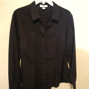 Coldwater Creek Black No Iron Blouse